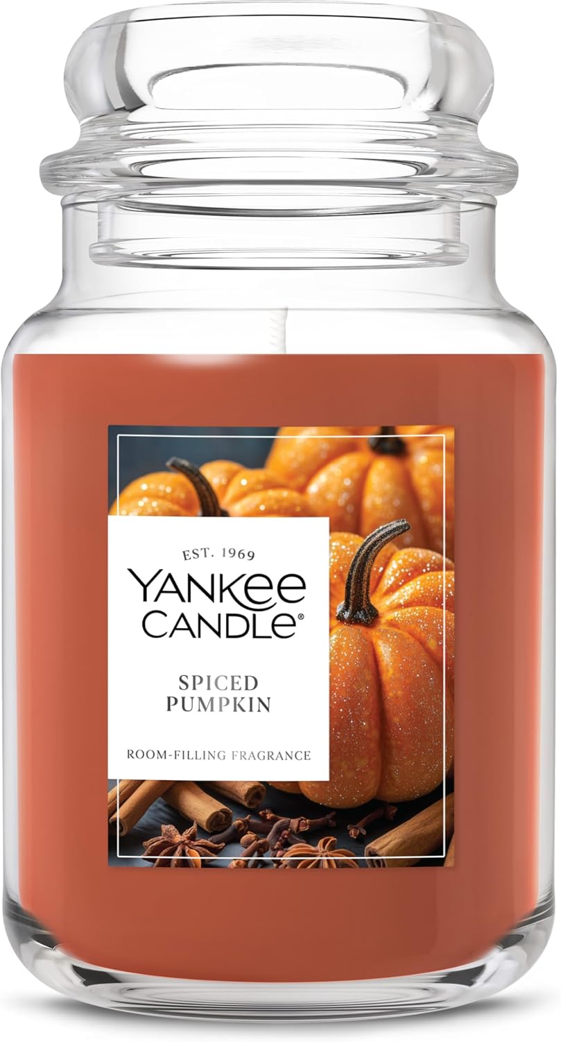 Yankee Candle Spiced Pumpkin Scented Candle, 22 oz Large Jar