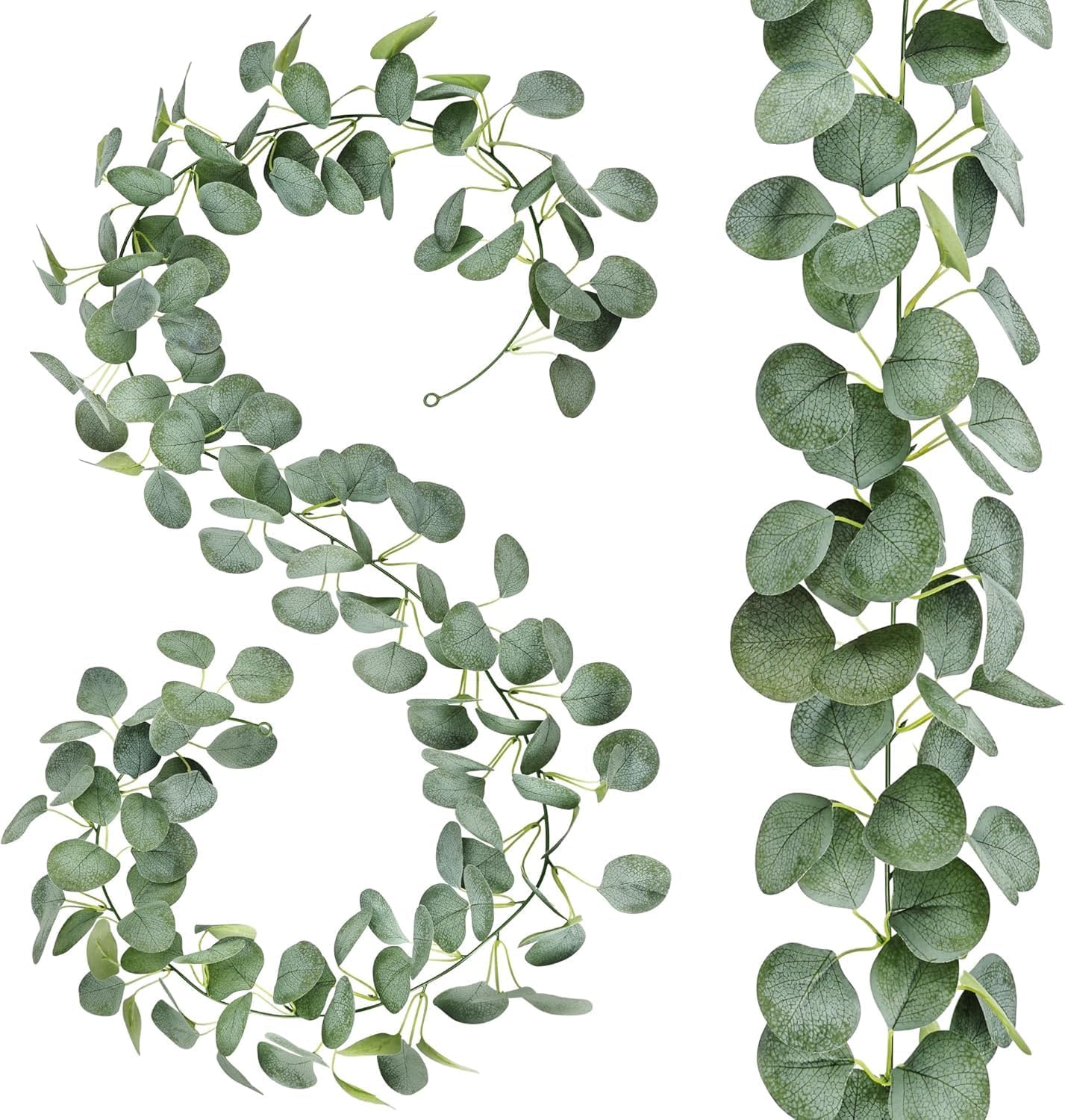 Artificial Silver Dollar Eucalyptus Garland, 12 ft, 2 Pack
