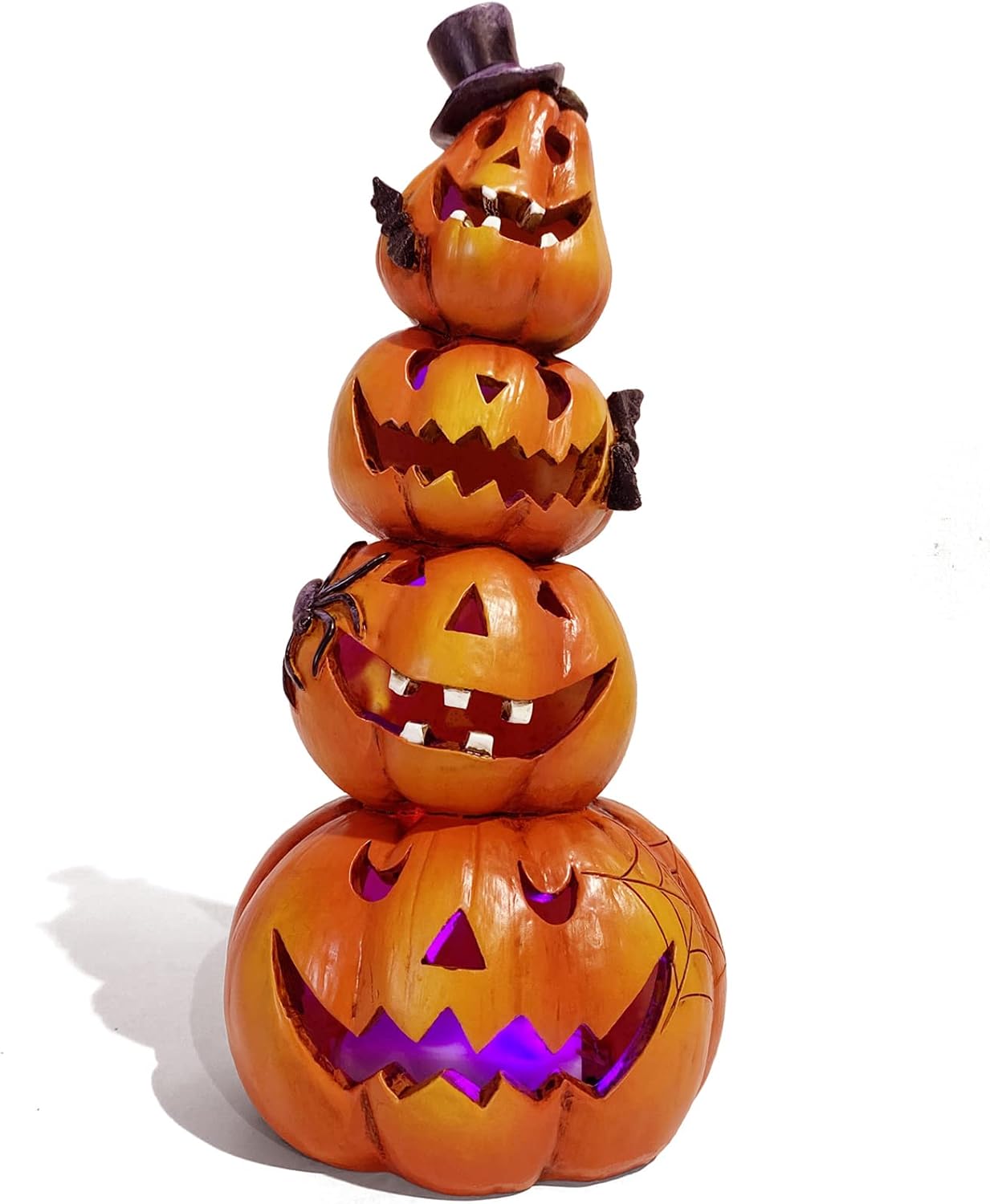 Hodao Stacked Pumpkins Figurine, 9.5 Inch, Fall Porch Decor