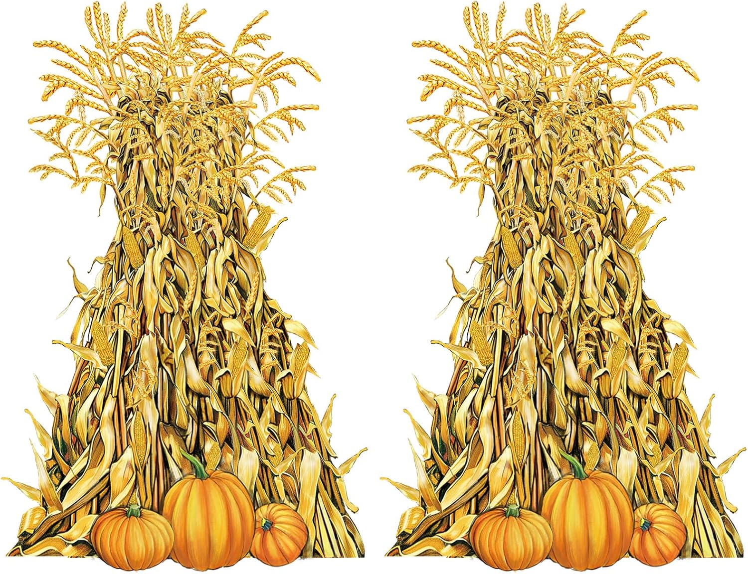 Fanfanwin Corn Stalks Decorations, 2 Pcs, Thanksgiving Fall Party Decor