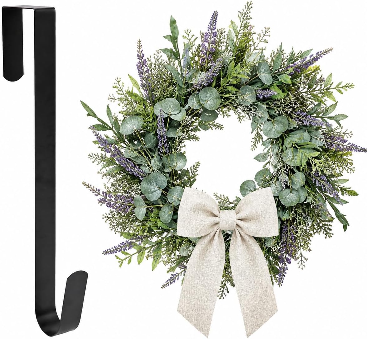 Sattiyrch 15 Inch Over the Door Wreath Hanger for Front Door