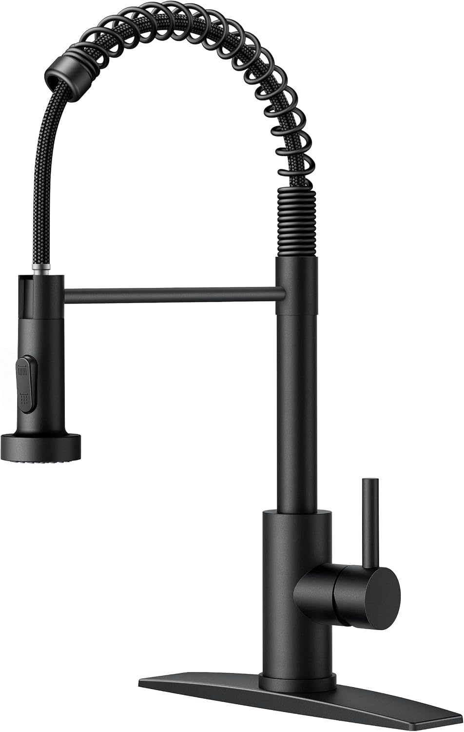 FORIOUS Black Pull Down Kitchen Sink Faucet, Classic High Arc