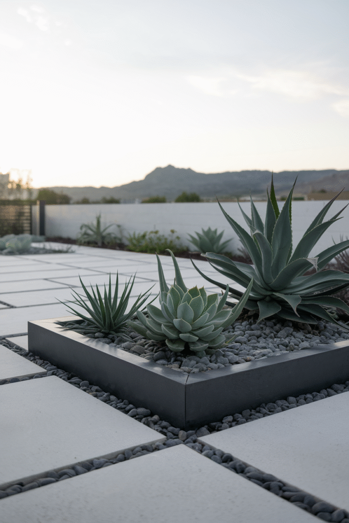 Concrete edging providing a clean, durable garden border