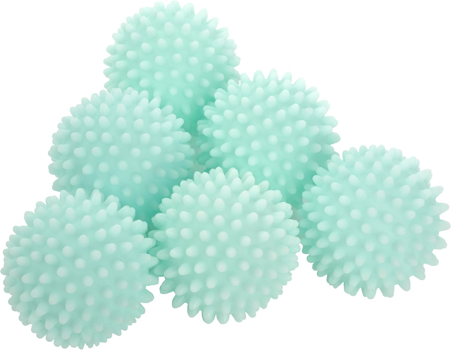 S and T INC Reusable Plastic Dryer Balls, 6 Pack, Mint Blue