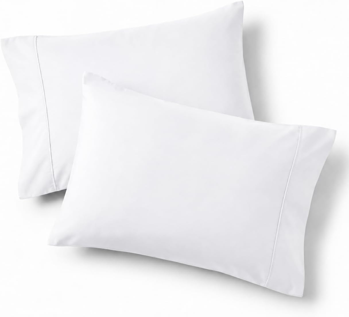 Bedsure Brushed Microfiber Queen Pillowcases, Set of 2, White