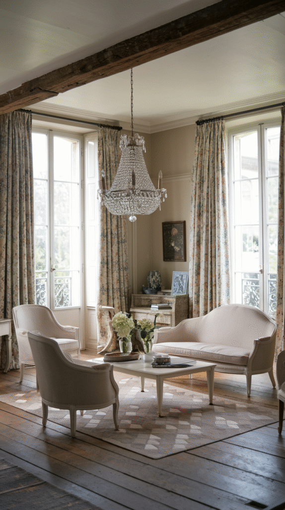 Elegant lighting and decor adding refinement to the living room