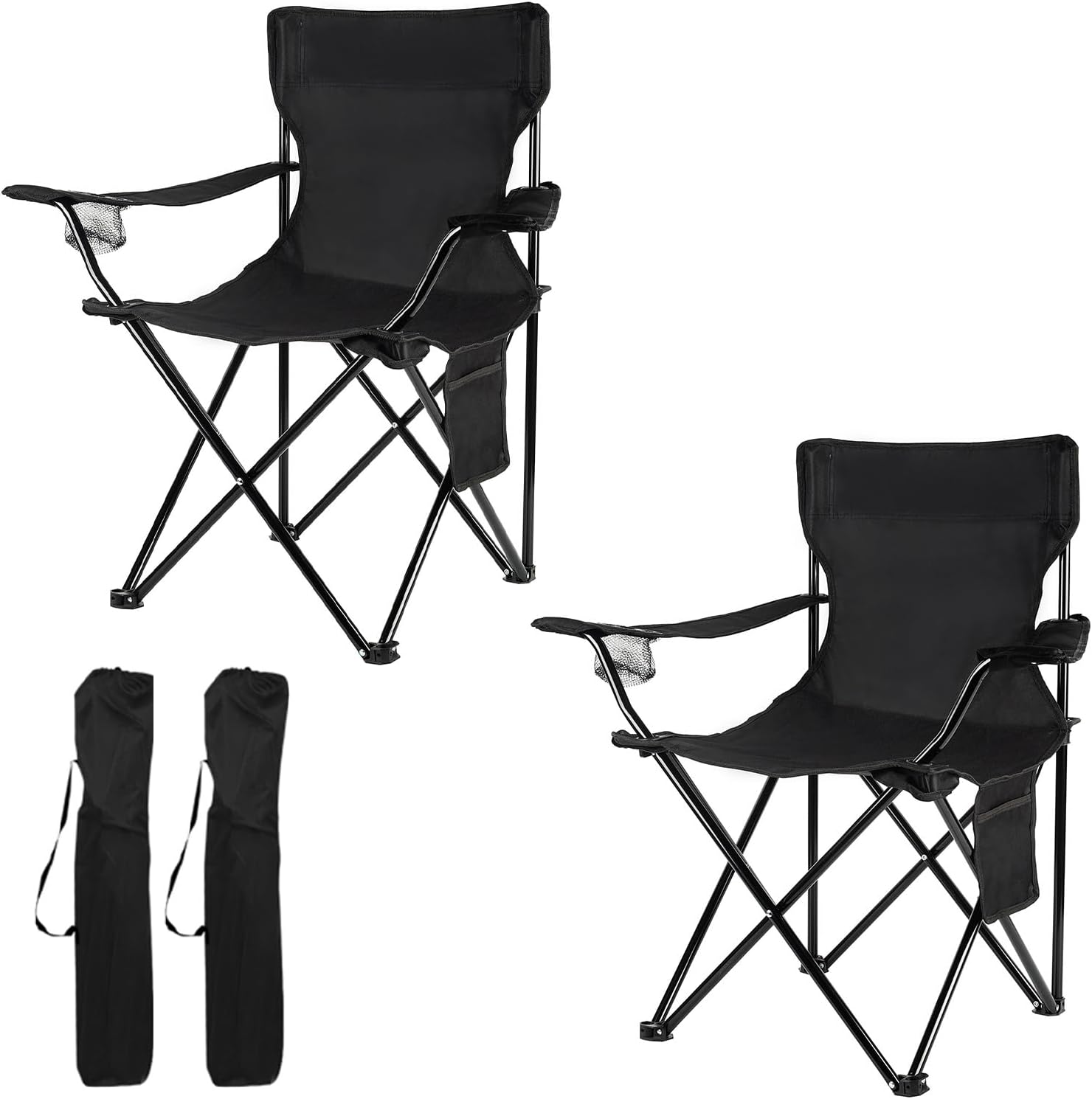 Damei Folding Camping Chairs for Beach, Lawn and Yard, 2 Pack