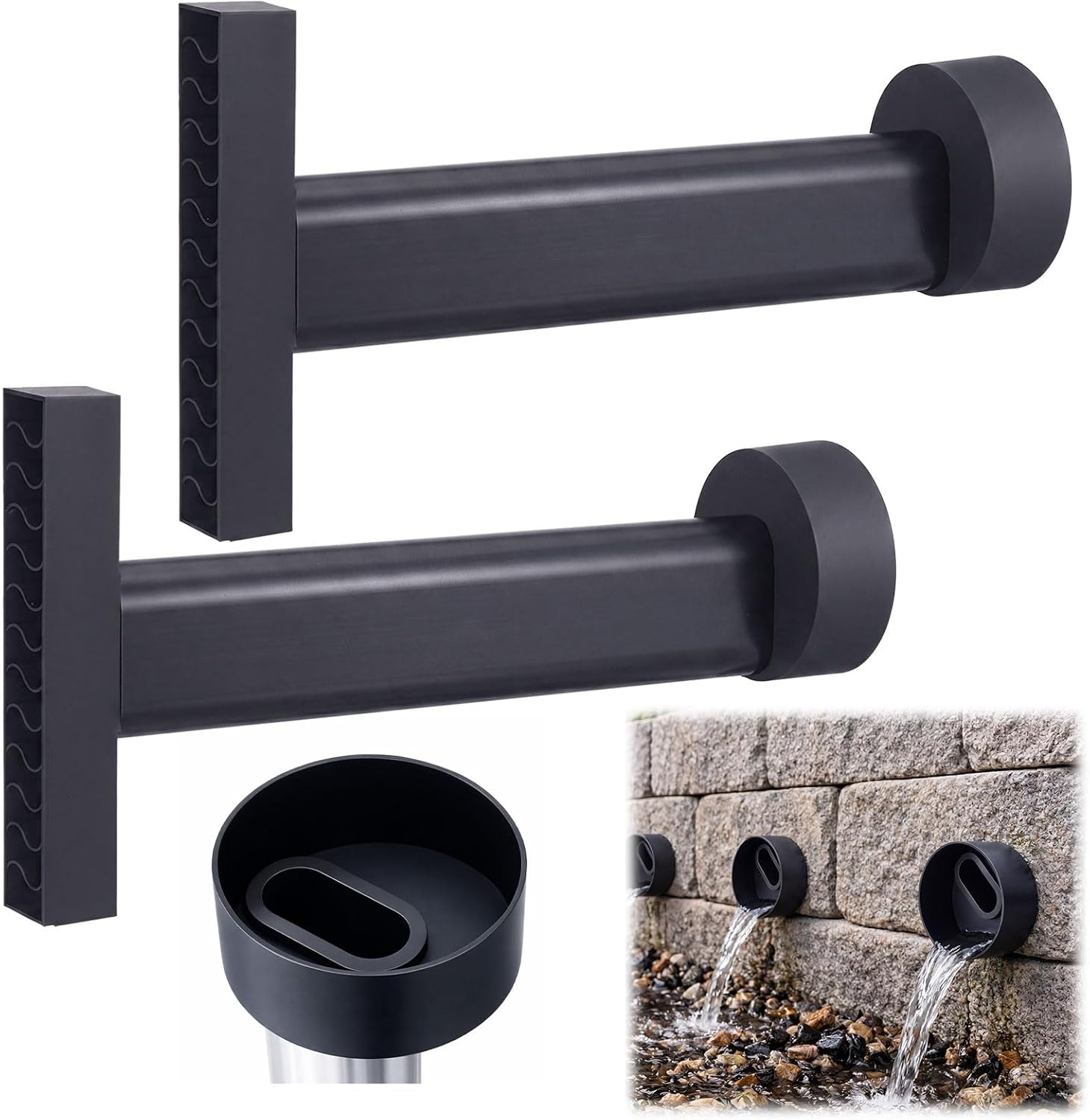 Universal Retaining Wall Blocks with French Drain Pipe, 2 Pack