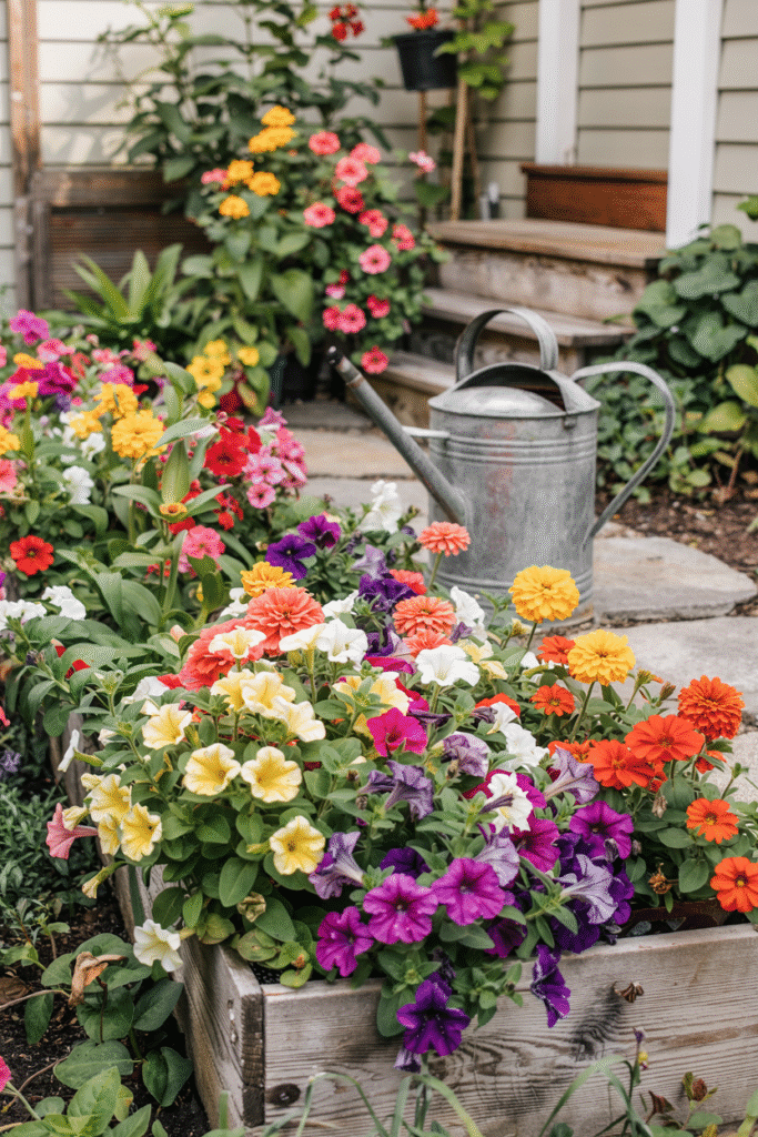 Colorful annuals adding seasonal bursts of color