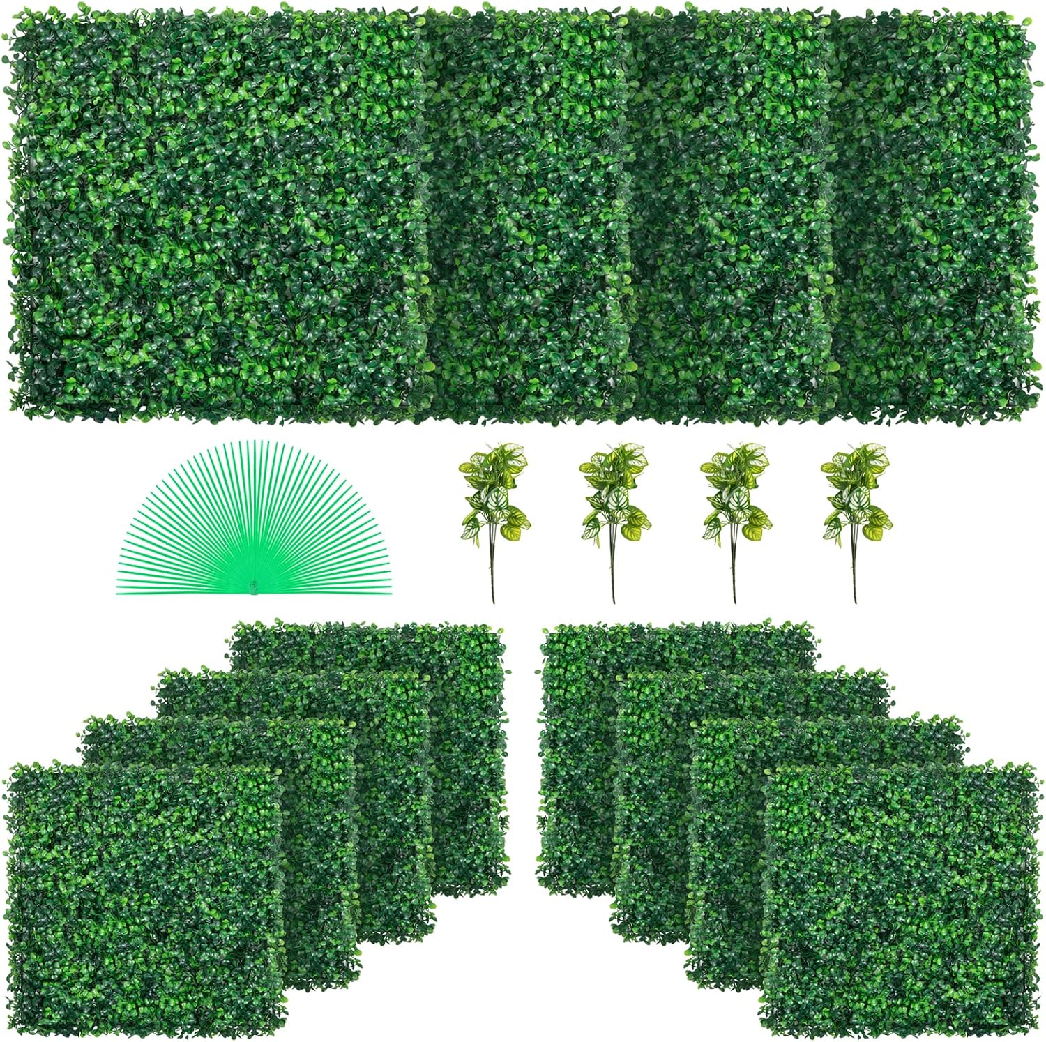 VEVOR 12-Piece Artificial Boxwood Panels, 20 x 20 Inch, Hedge Wall