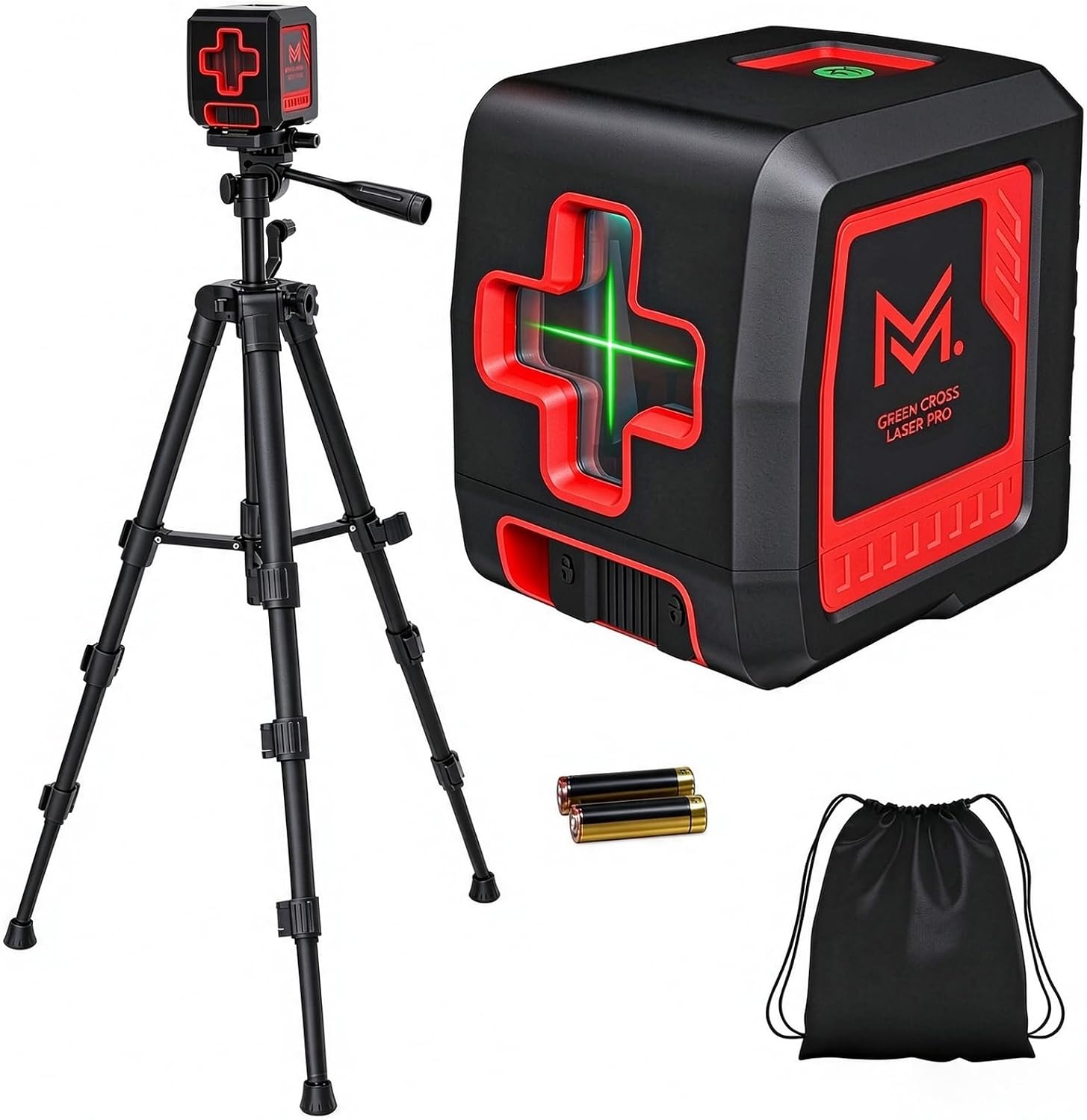 Motovera Self Leveling Laser Level, 100 Ft, Green Cross Line with Tripod