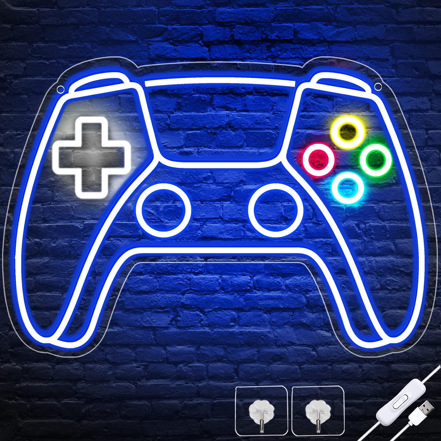 Gamepad Shaped LED Neon Sign for Gamer Room Decor