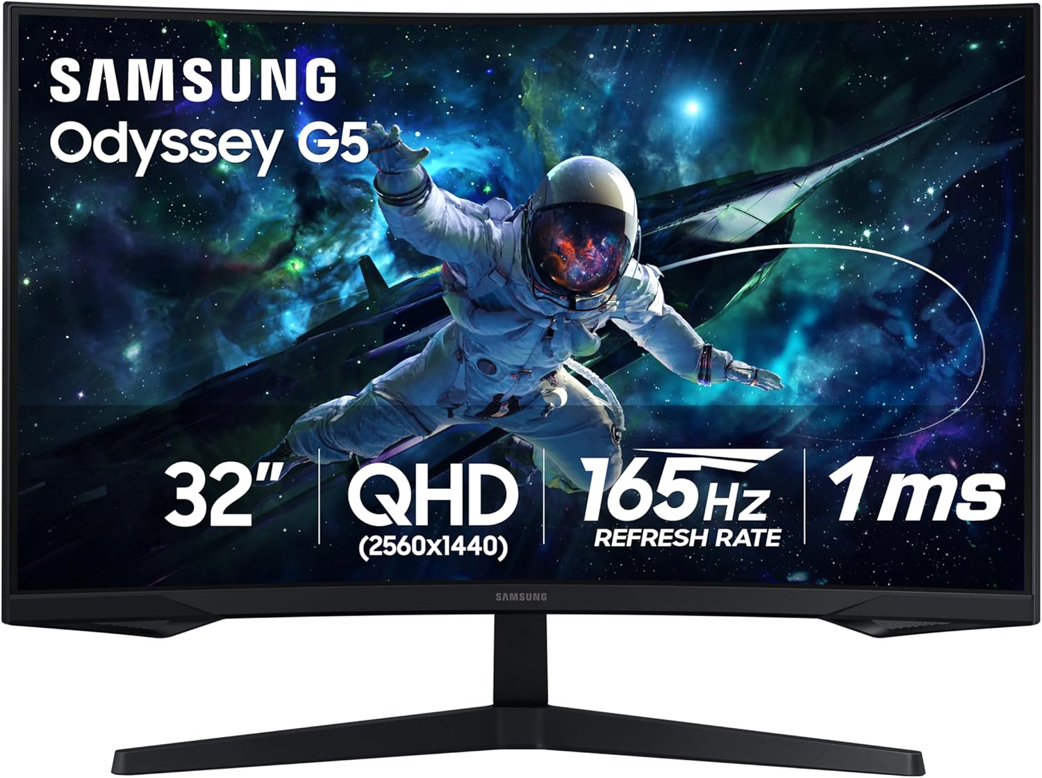 Samsung 32 Inch Odyssey G55C QHD 165Hz 1000R Curved Gaming Monitor