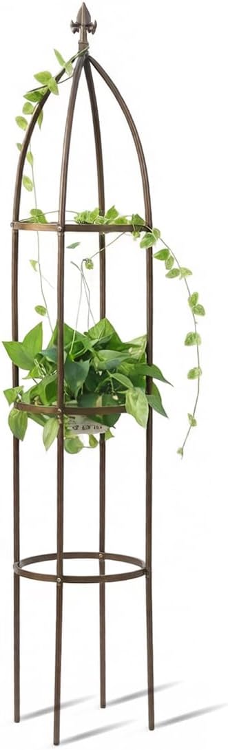 Metal Garden Obelisk Trellis, 5.5 Ft, Heavy Duty, for Climbing Vines
