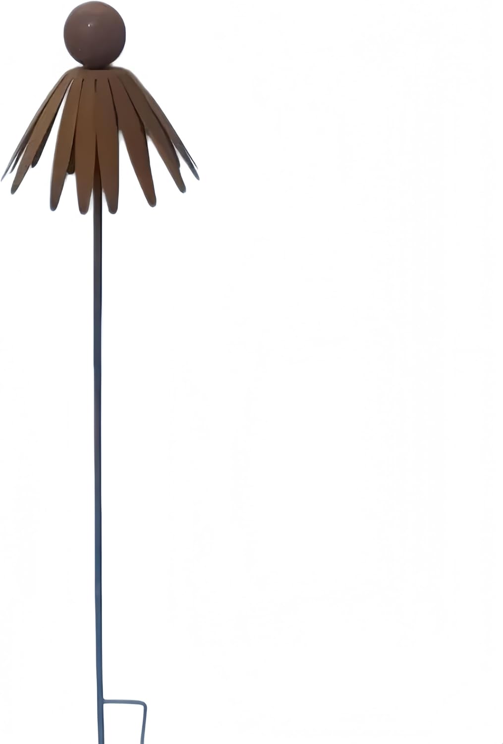 Rustic Metal Coneflower Garden Stakes, Set of 3, Rusted Iron Yard Art