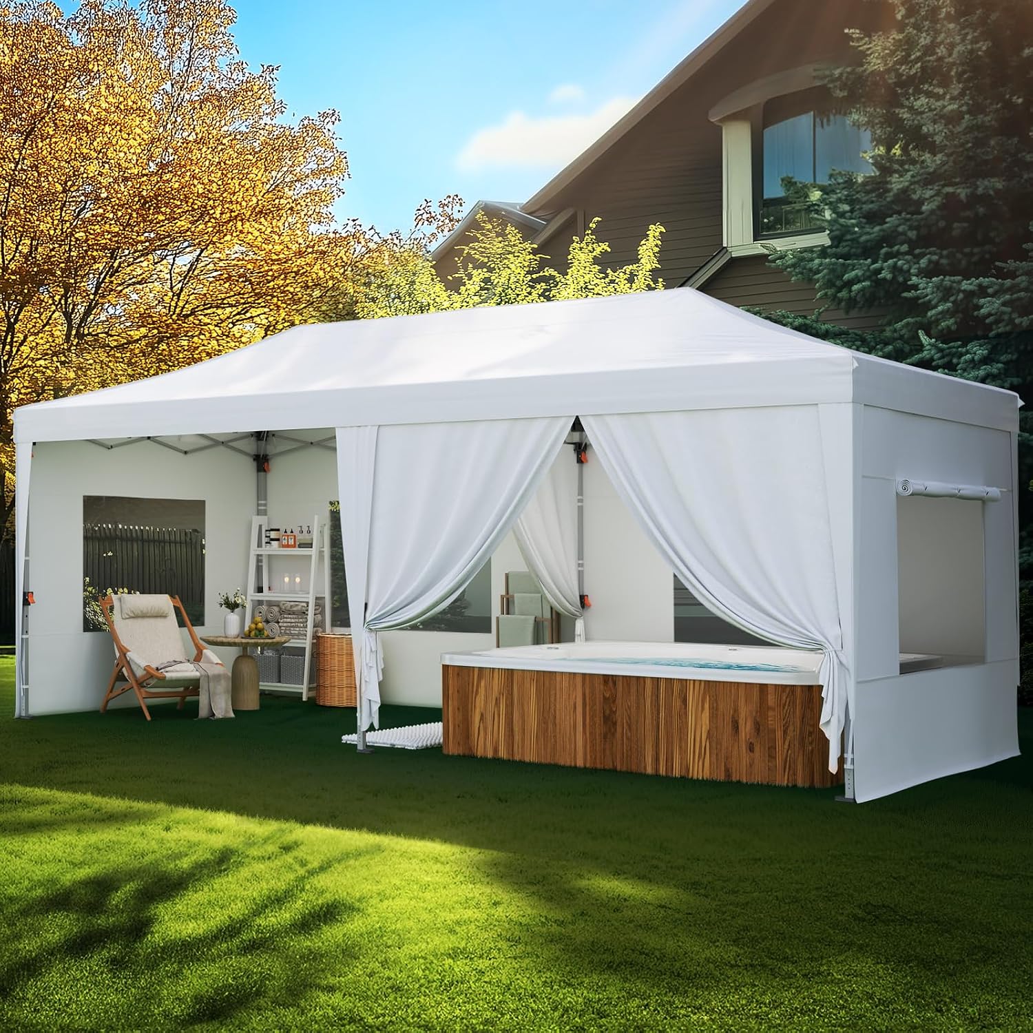 Quictent 10 x 20 Ft Pop Up Canopy Tent with Sidewalls