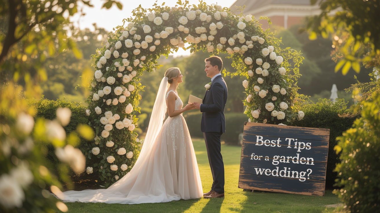 A beautiful garden wedding ceremony surrounded by natural beauty