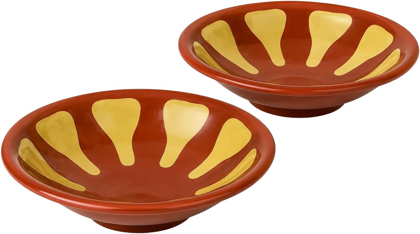 Melamine Hummus Bowls, 6.5 Inch, 2 Pack, Mediterranean Dip Dishes