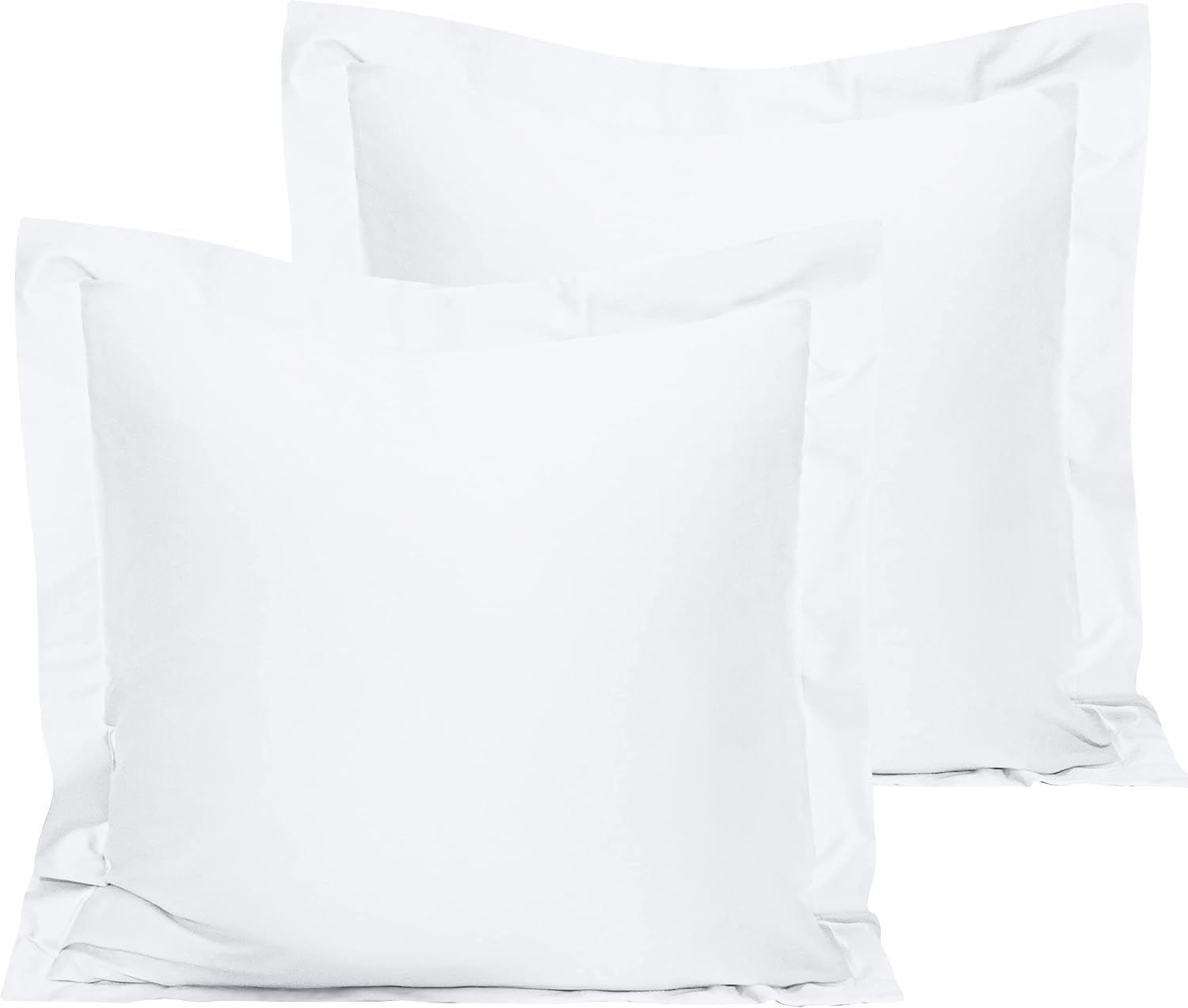 NTBAY Euro Egyptian Cotton Sateen Pillow Shams, Set of 2, White