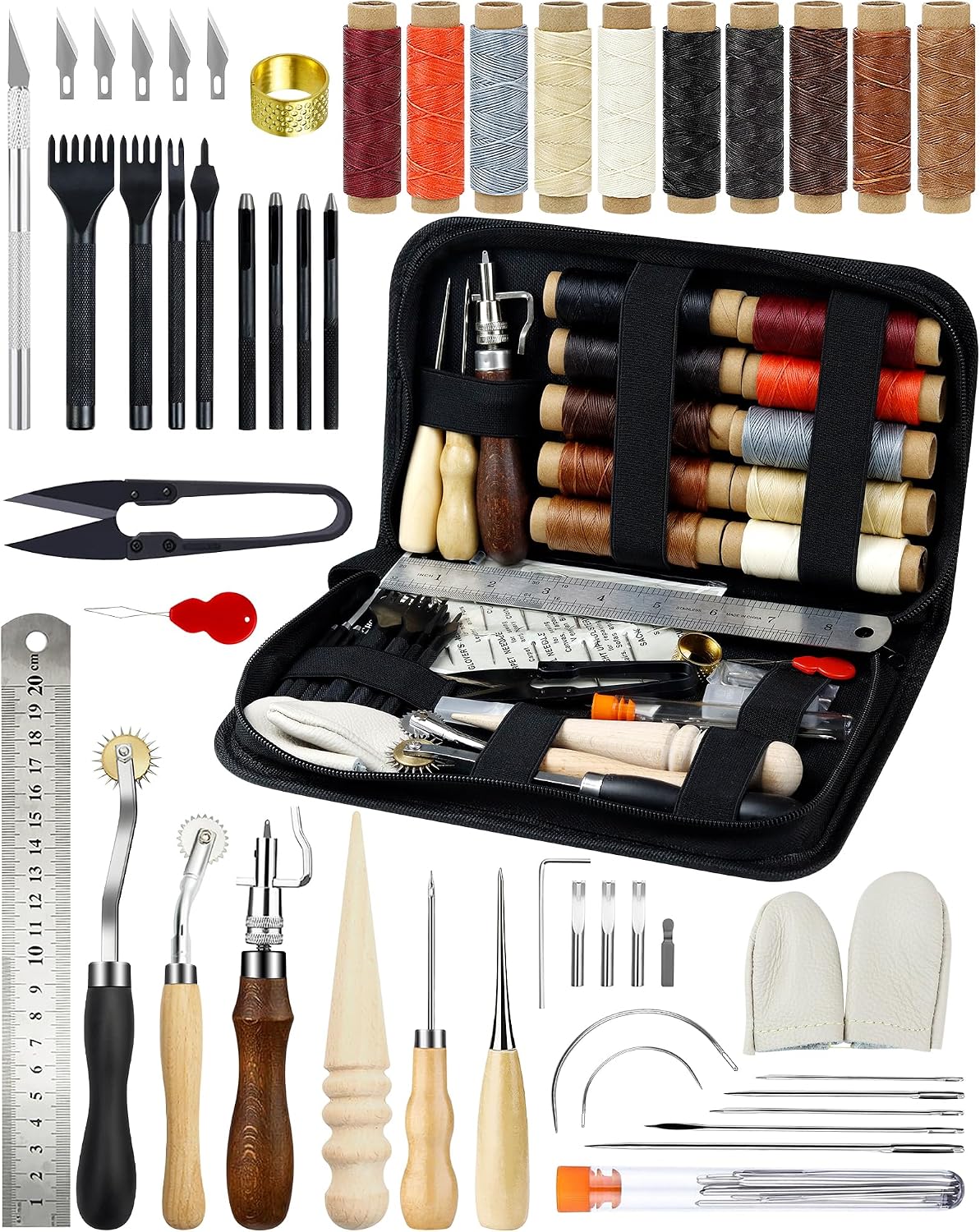 PLANTIONAL Leather Working Tools for Beginners, Professional Kit