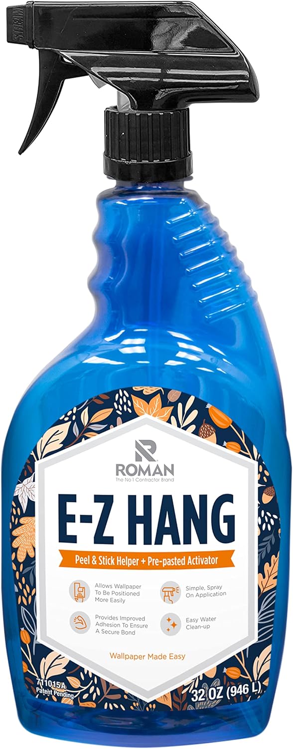 Roman's E-Z Hang Peel and Stick Wallpaper Helper, 32 Oz, Non-Staining