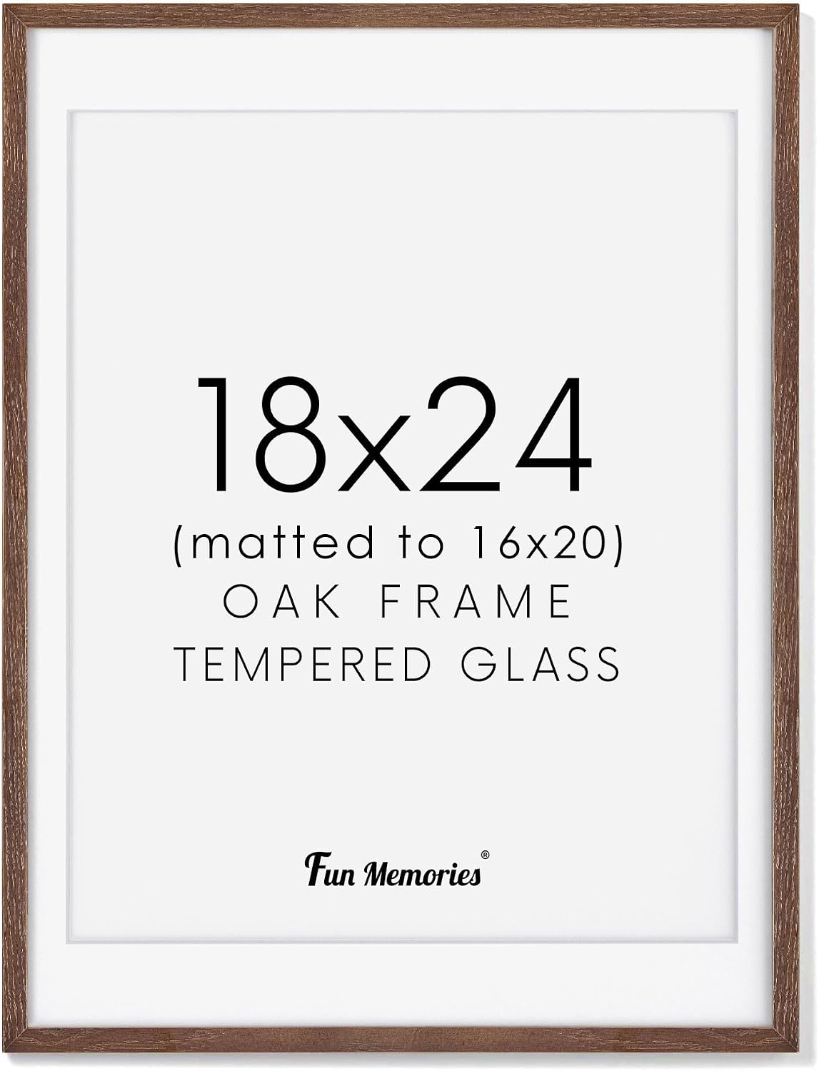 Fun Memories 18 x 24 Natural Solid Oak Poster Frame with Tempered Glass