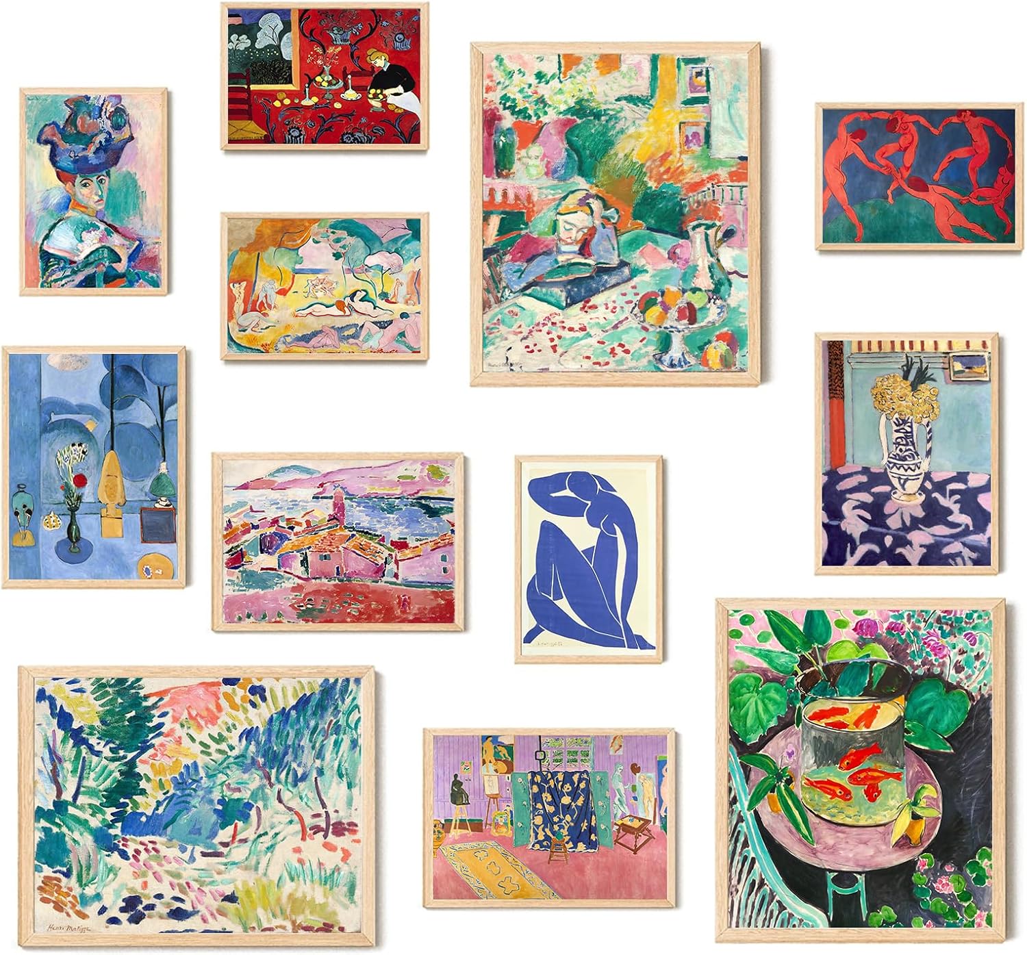 Matisse Wall Art Prints, Vintage Eclectic Canvas Wall Posters Set