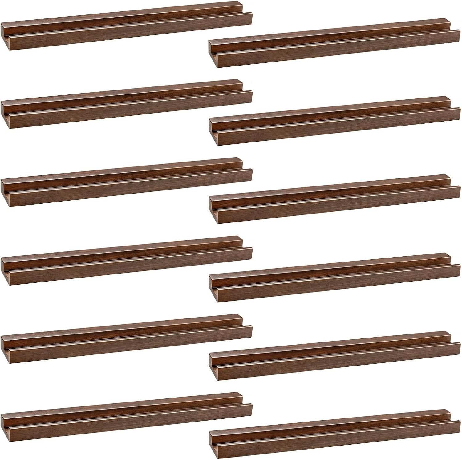 Wood Vinyl Record Wall Mount Shelves, 12 Pack, Floating Album Display Racks