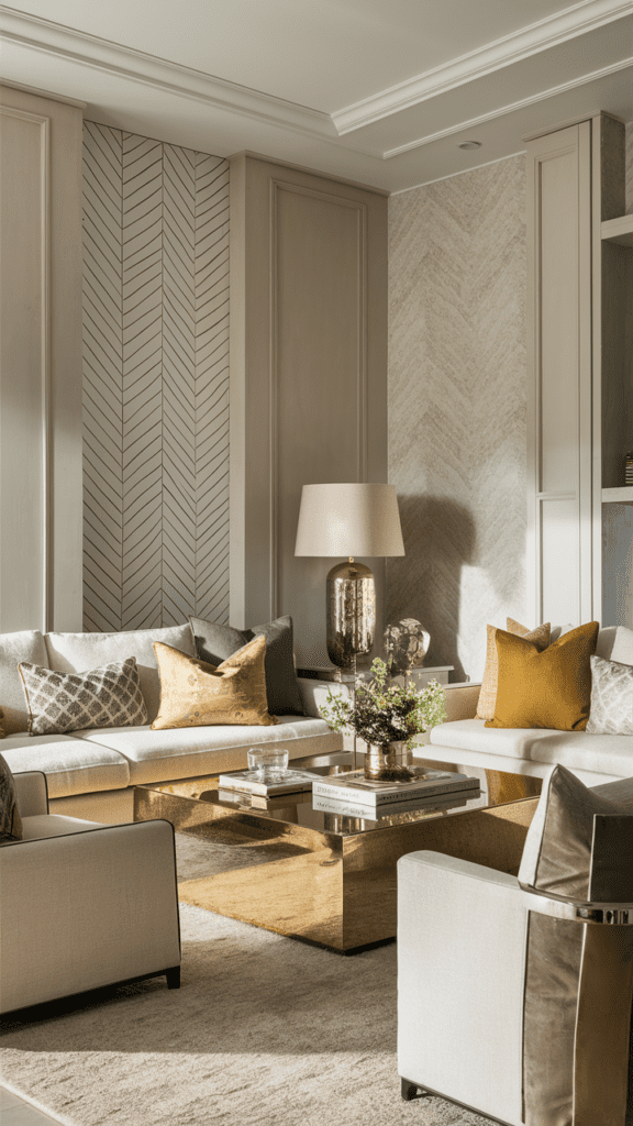 Harmonious living room design with a neutral palette and unexpected twist