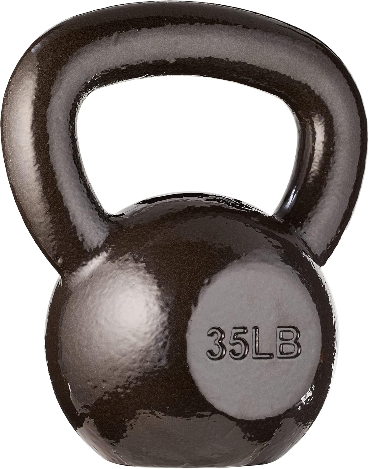 Amazon Basics Cast Iron Kettlebell, Textured Wide Handle, Black