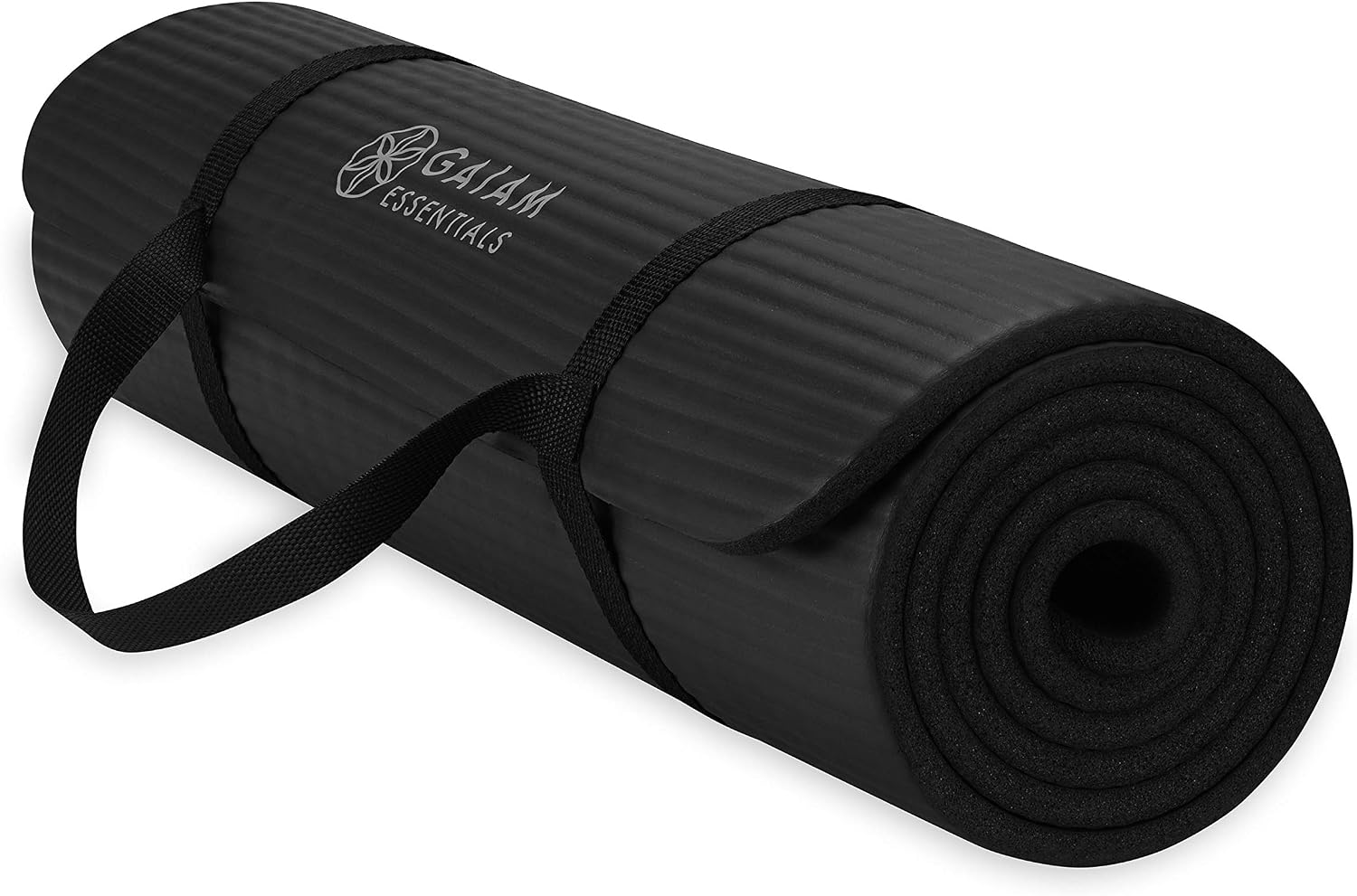 Gaiam Thick Yoga Mat, Exercise and Fitness Mat with Easy-Cinch Carrying Strap