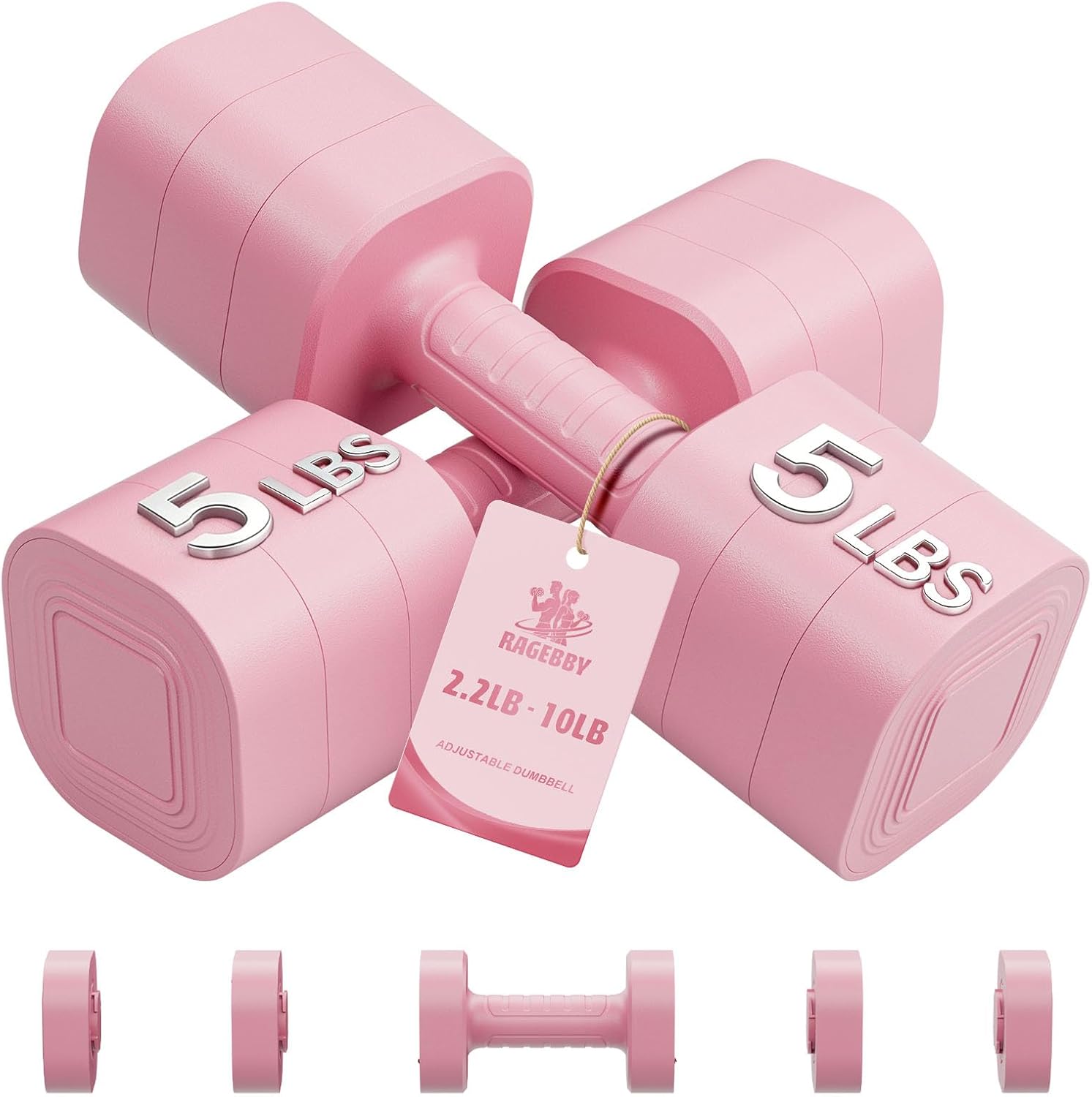 Ragebby Adjustable Dumbbell Set of 2, for Men and Women at Home