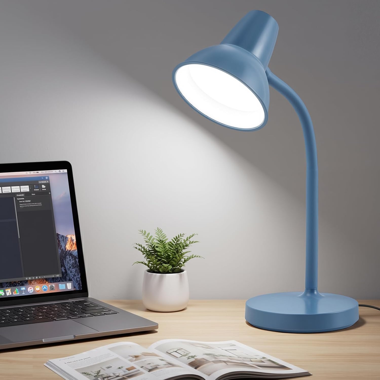 LED Desk Lamp for Home Office, Flexible Gooseneck, Eye-Caring Study Lamp