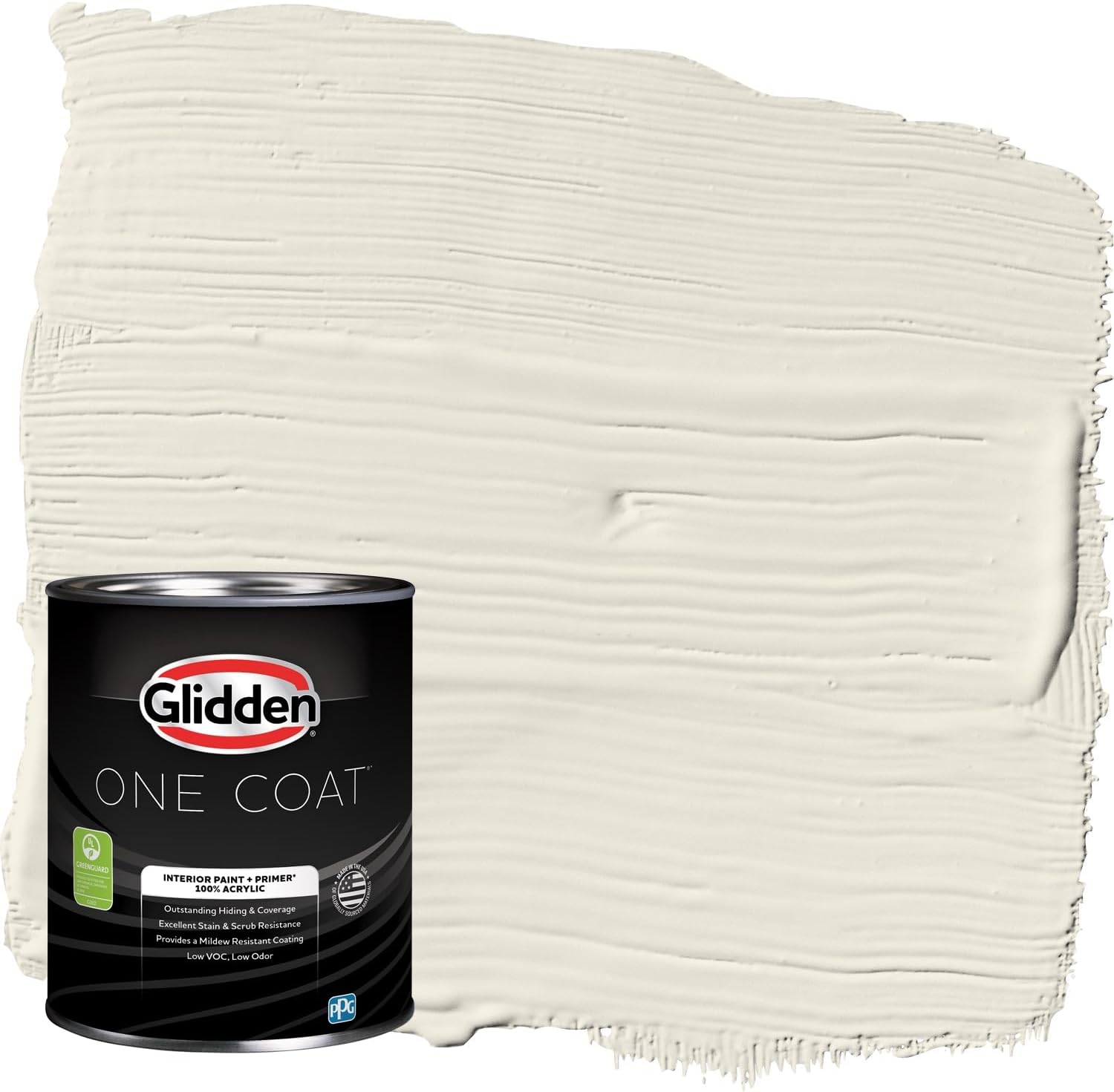Glidden Interior Paint and Primer, Greige Oatmeal, One Coat, Eggshell, 1 Quart
