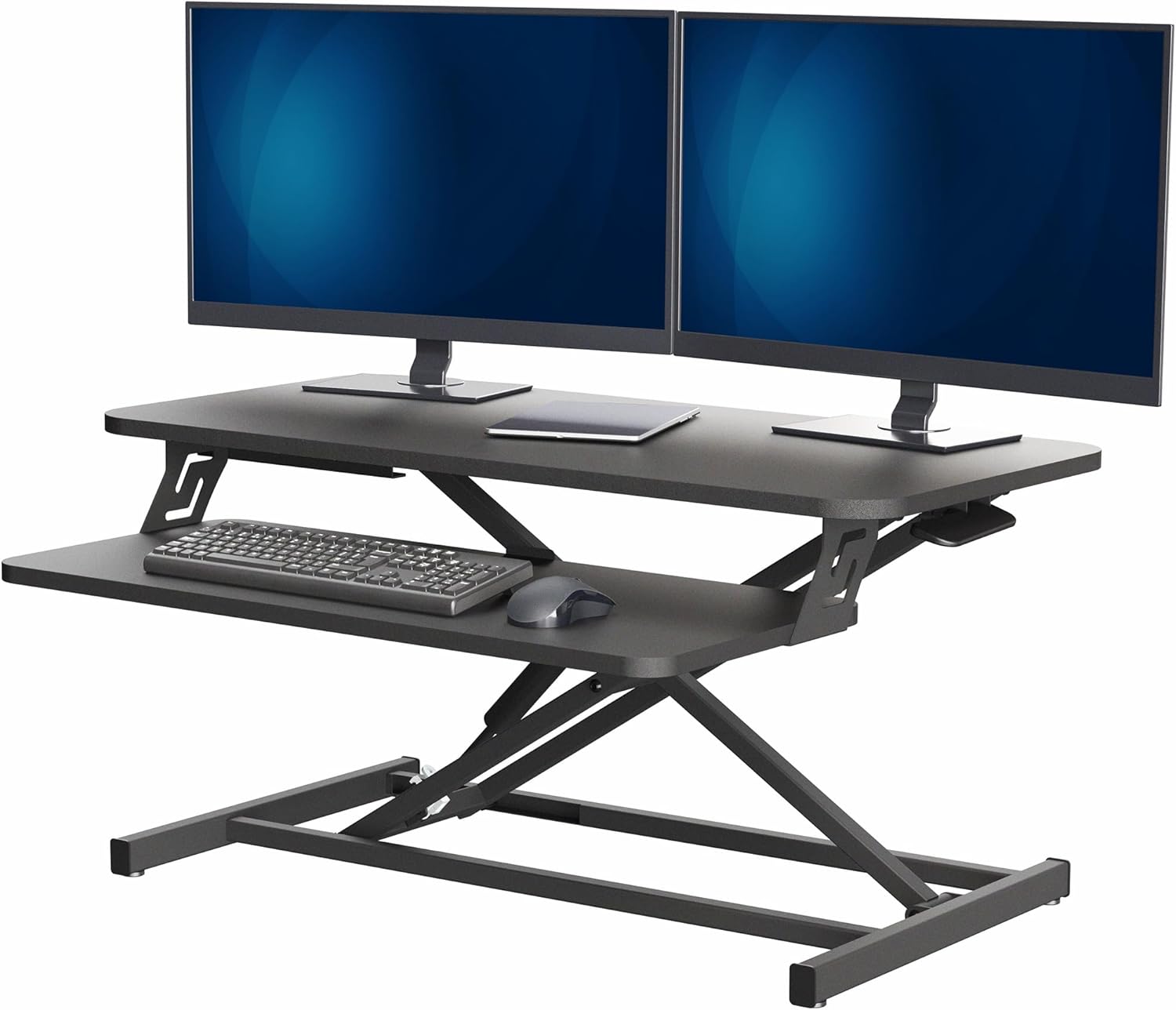 VIVO 32 Inch Standing Desk Riser, Height Adjustable Workstation