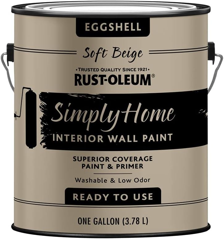 Rust-Oleum Simply Home Interior Wall Paint, Soft Beige, Eggshell, 1 Gallon
