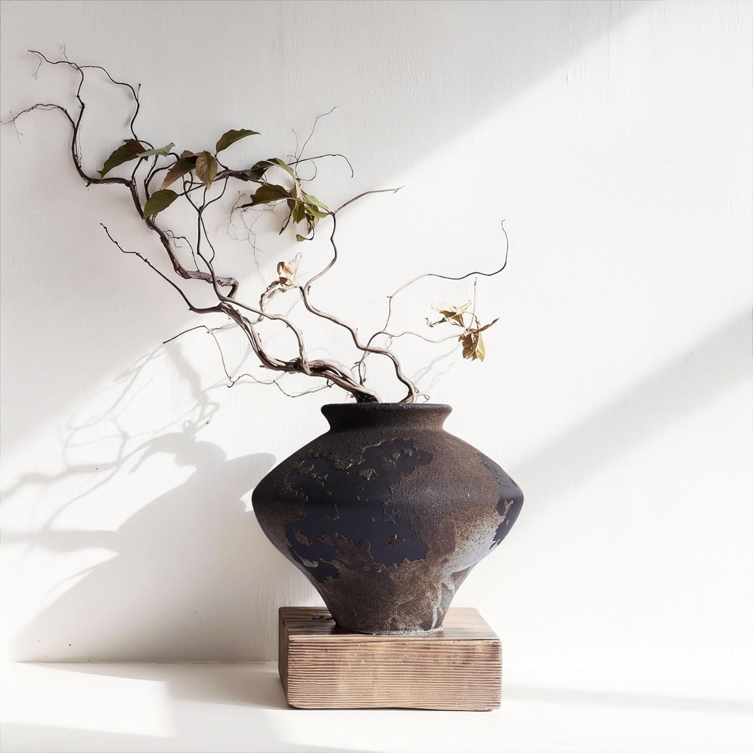Wabi Sabi Rusty Vintage Vase, 6.3 Inch Tall, Rustic Pottery
