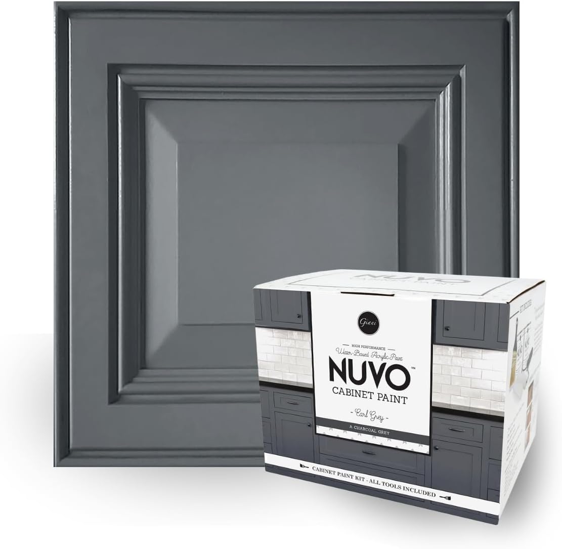 Nuvo Cabinet Makeover Kit, Earl Grey, Easy DIY 7-Piece Set, Charcoal