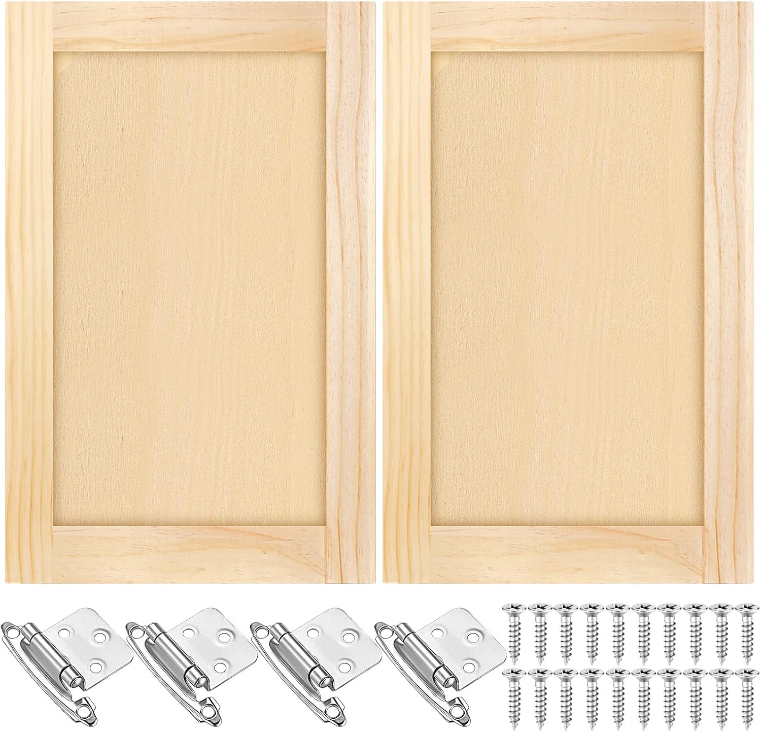 Cinnvoice Unfinished Pine Kitchen Cabinet Doors, 2 Pcs, 14.75 x 23 Inch