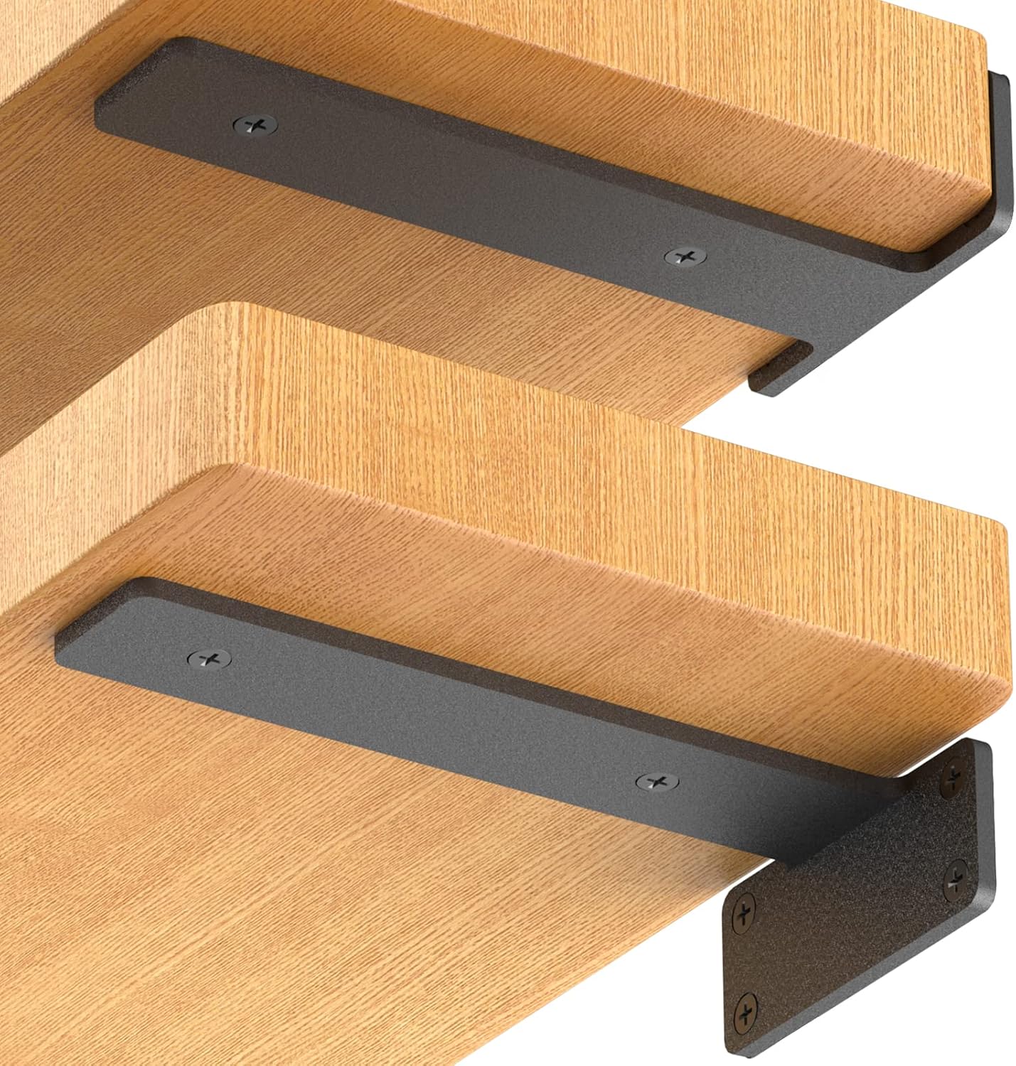 Starunder 6 Inch Floating Shelf Brackets, 6 Pack, L-Shape Shelf Supports
