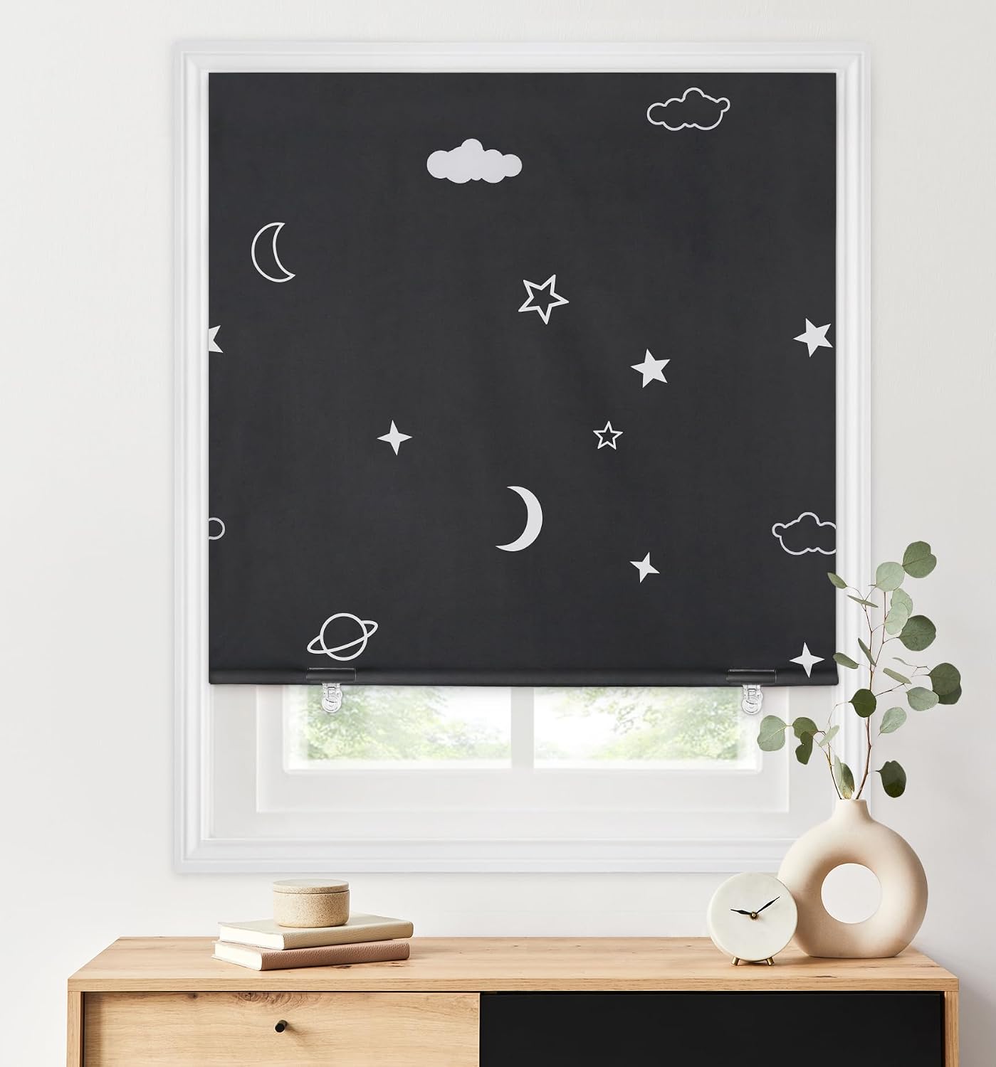 LazBlinds 100% Blackout Roller Shades, 35 x 72 Inch, Stars