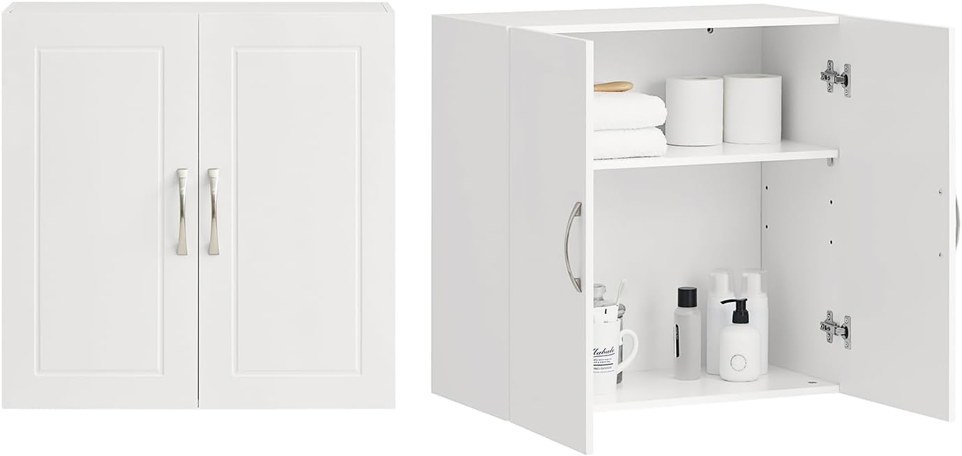 Haotian Wall Cabinet for Laundry Room, Bathroom, Kitchen or Garage, White