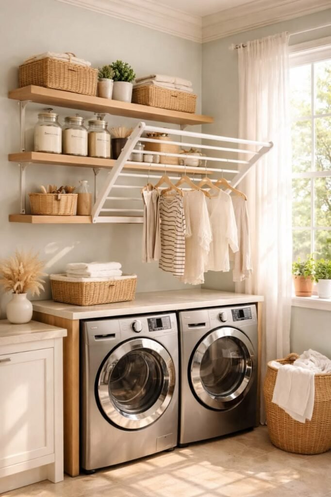 Well-designed laundry room balancing function and style