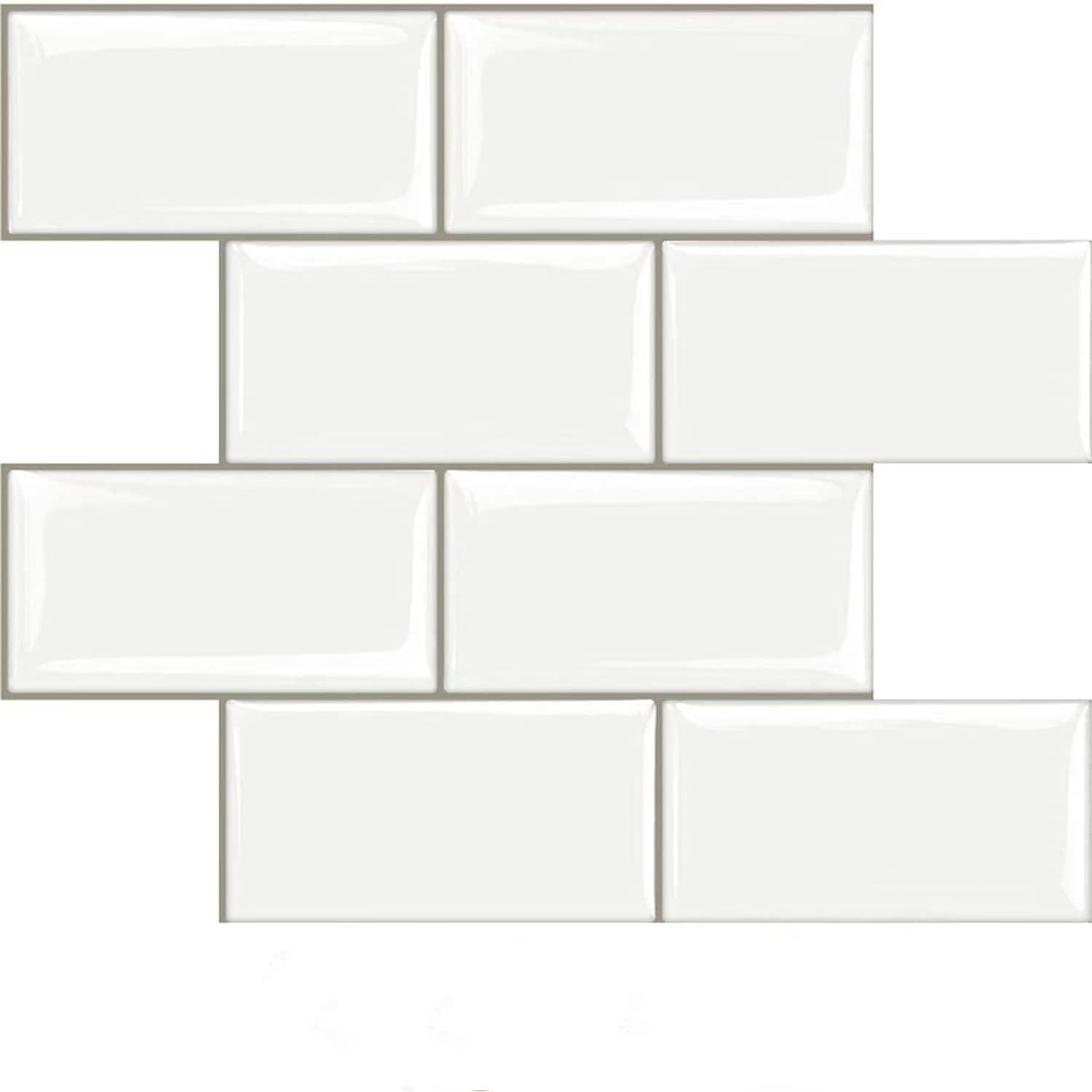 STICKGOO 10-Sheet Backsplash Peel and Stick Subway Tile(Thicker Design)