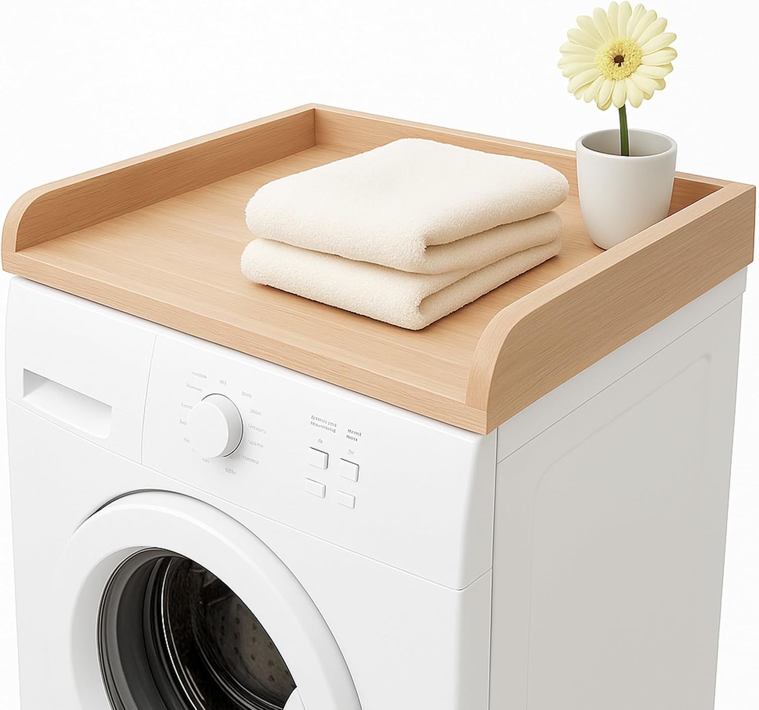 Skywin Washer Dryer Countertop 24 x 29.9 x 3.1 in, Solid Wood Butcher Block