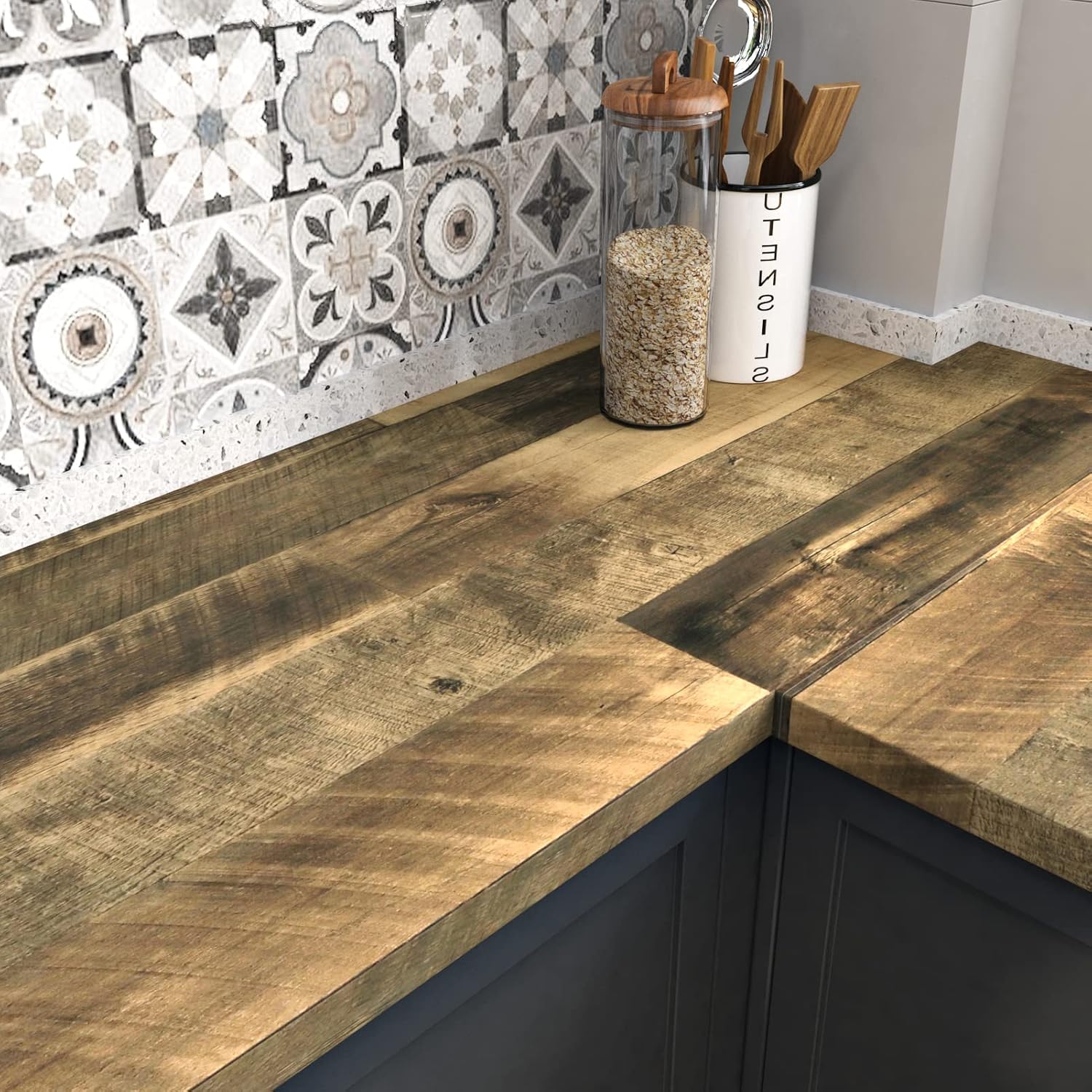 WESTICK Wood Grain Peel and Stick Countertop Contact Paper, Waterproof, Brown