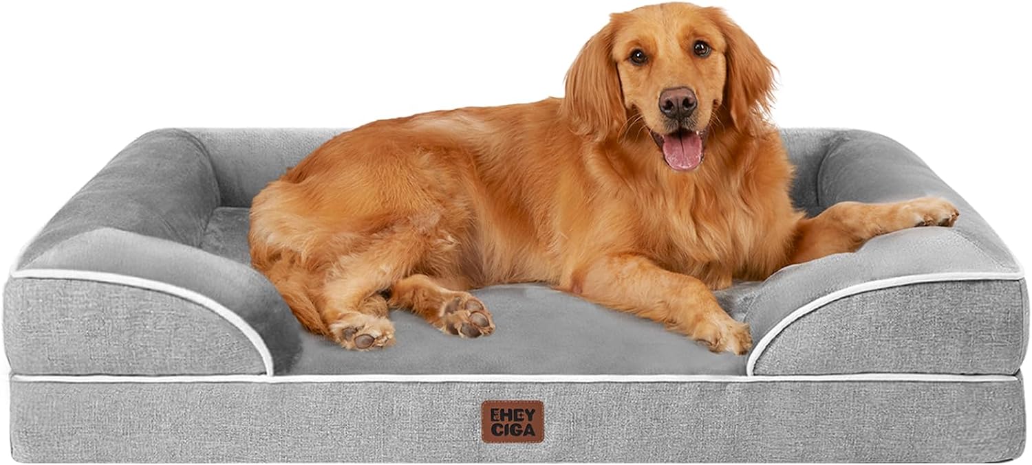 EHEYCIGA Orthopedic Extra Large Dog Bed, Waterproof and Washable, 44 Inch
