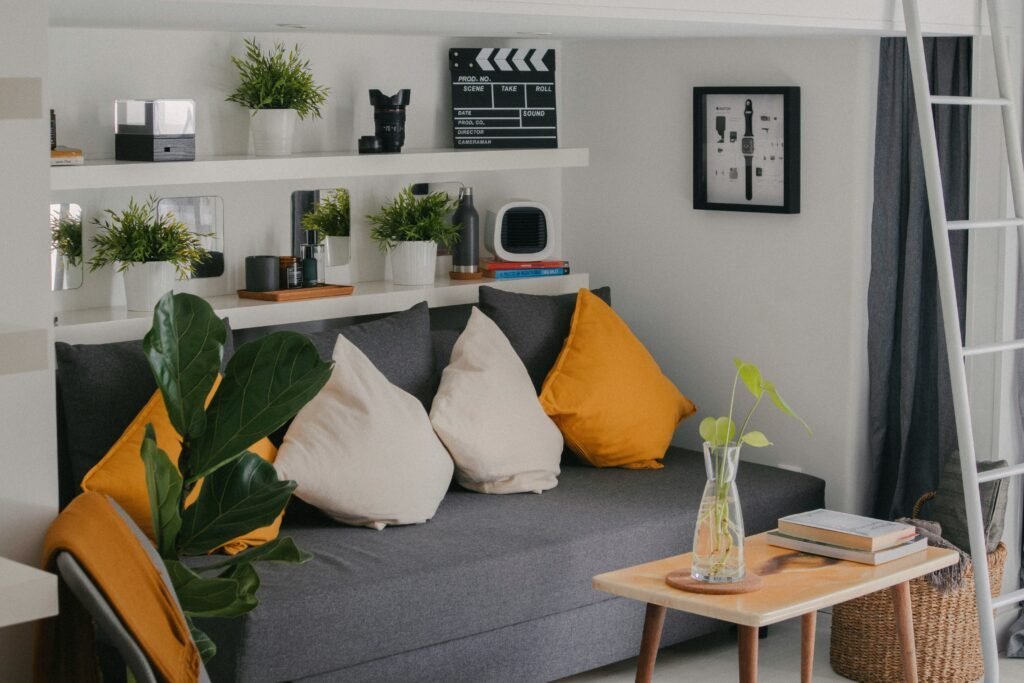 Technology seamlessly integrated into a stylish living room