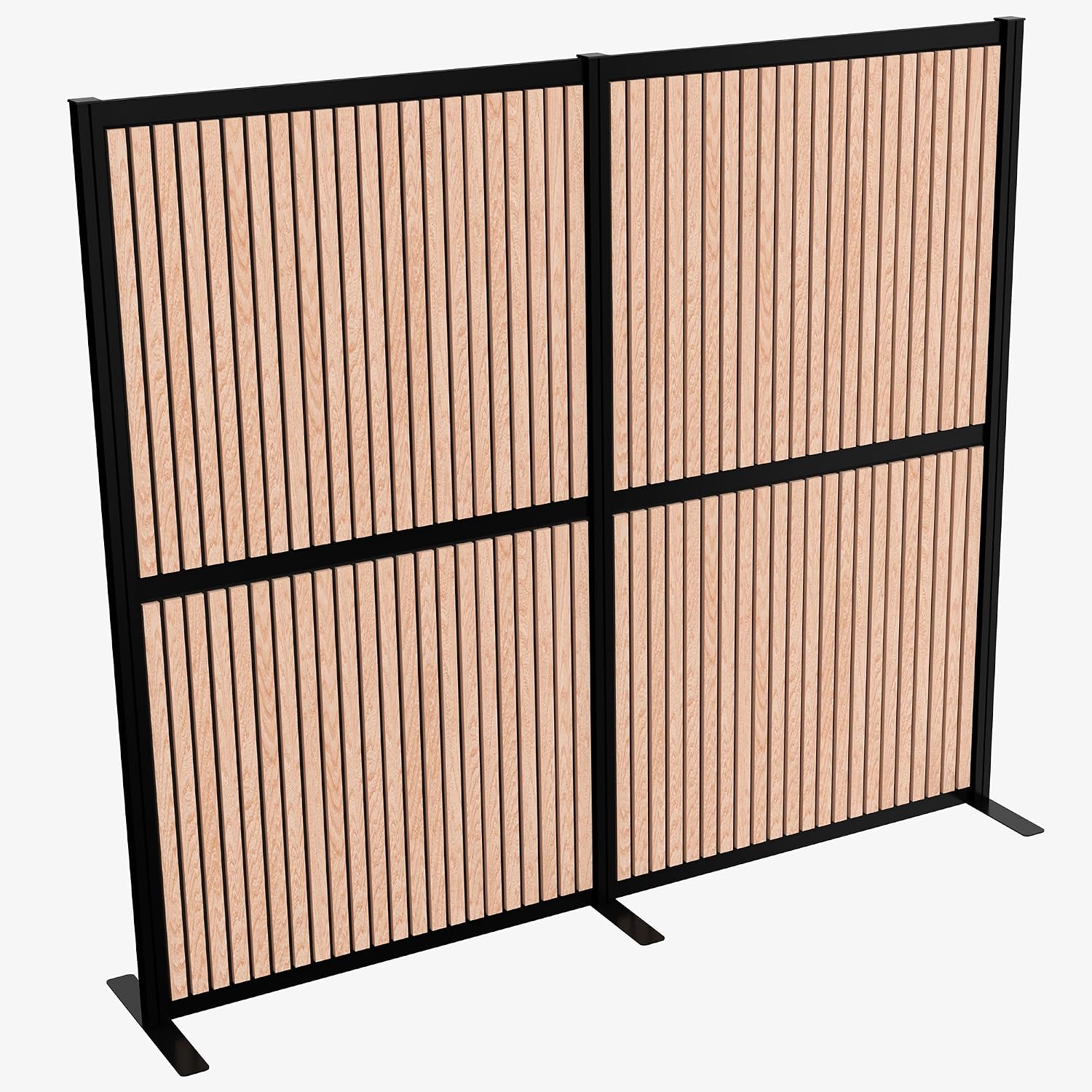 VIVO Freestanding Wood Slat Privacy Panel, 76 x 66 Inch