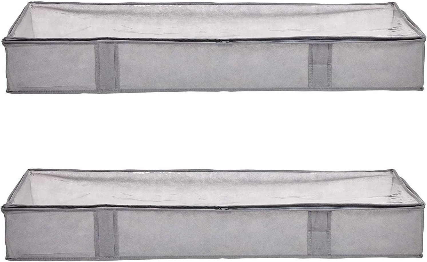 Amazon Basics Under Bed Storage Bags for Clothes and Blankets, Foldable with Zipper